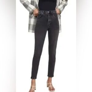 Reformation 80's Ultra High Yuma Ankle Zip Cigarette Gray Jeans Pants